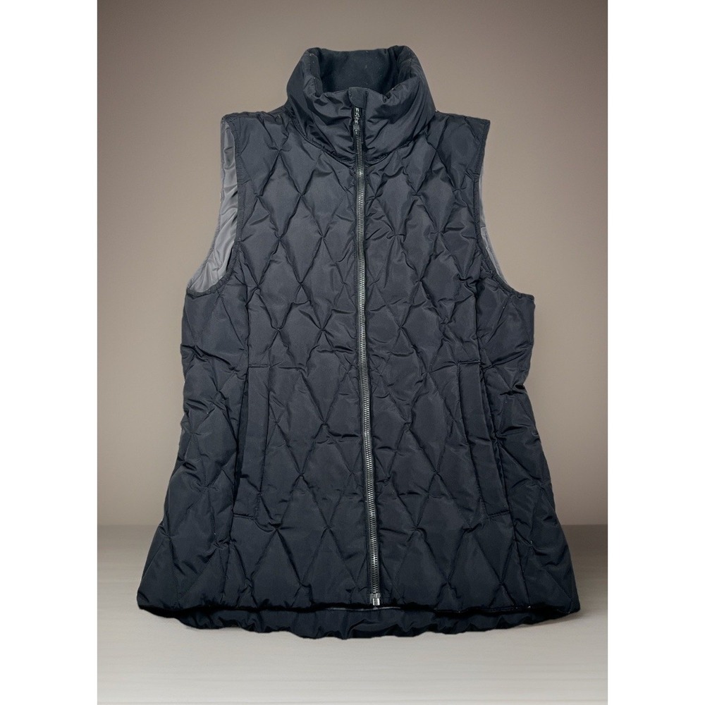 Moosejaw Black Quilted Down Vest Women's S Full Zip Puffer Outdoor Duck Feather